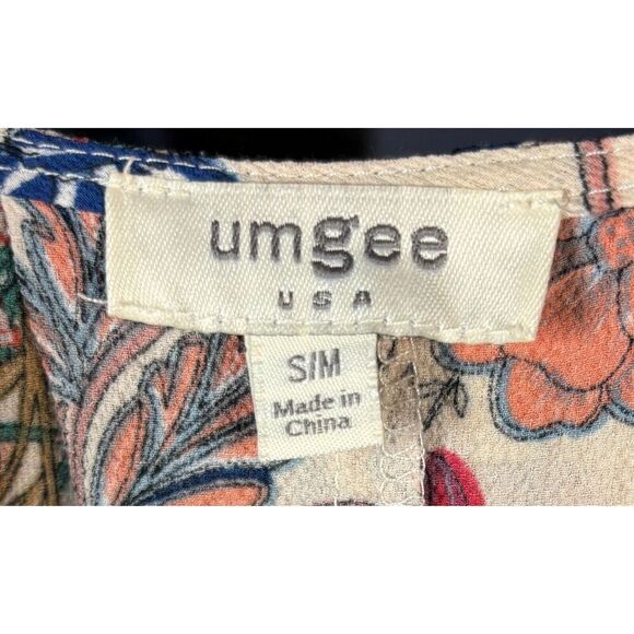 Umgee Kimono Size Small Medium Open Front Tan Floral Cottage Boho Shrug Artsy - Picture 7 of 9